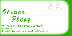 oliver plesz business card